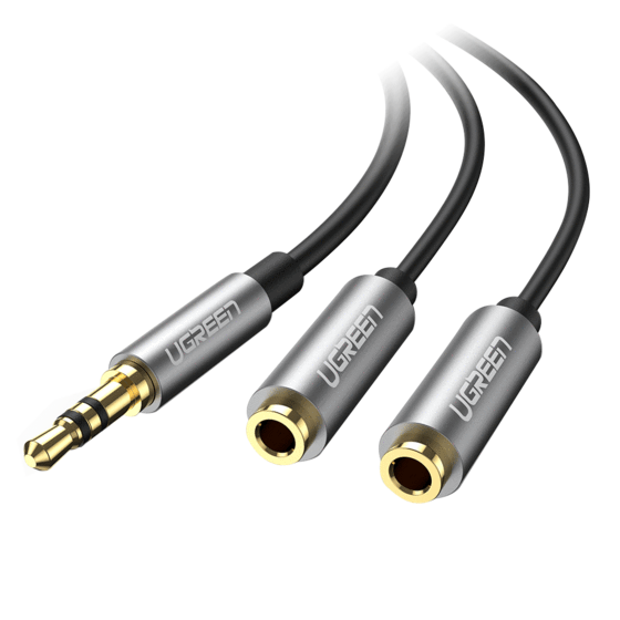 Cablu Audio Ugreen AV123 Splitter Jack 3.5mm 0.2m Negru