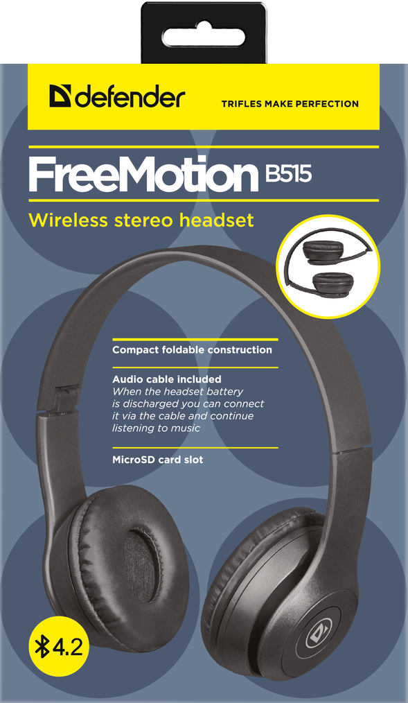Casti Bluetooth Defender FreeMotion B515 Wireless BT 4.2 Negru