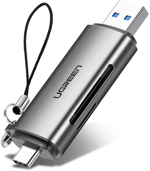 Card reader Ugreen CM185 USB-C +USB-A To TF/SD 3.0 Gri