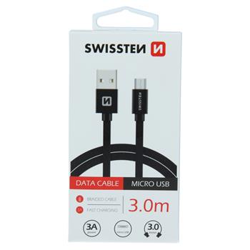 Cablu de date USB la microUSB 3m SWISSTEN