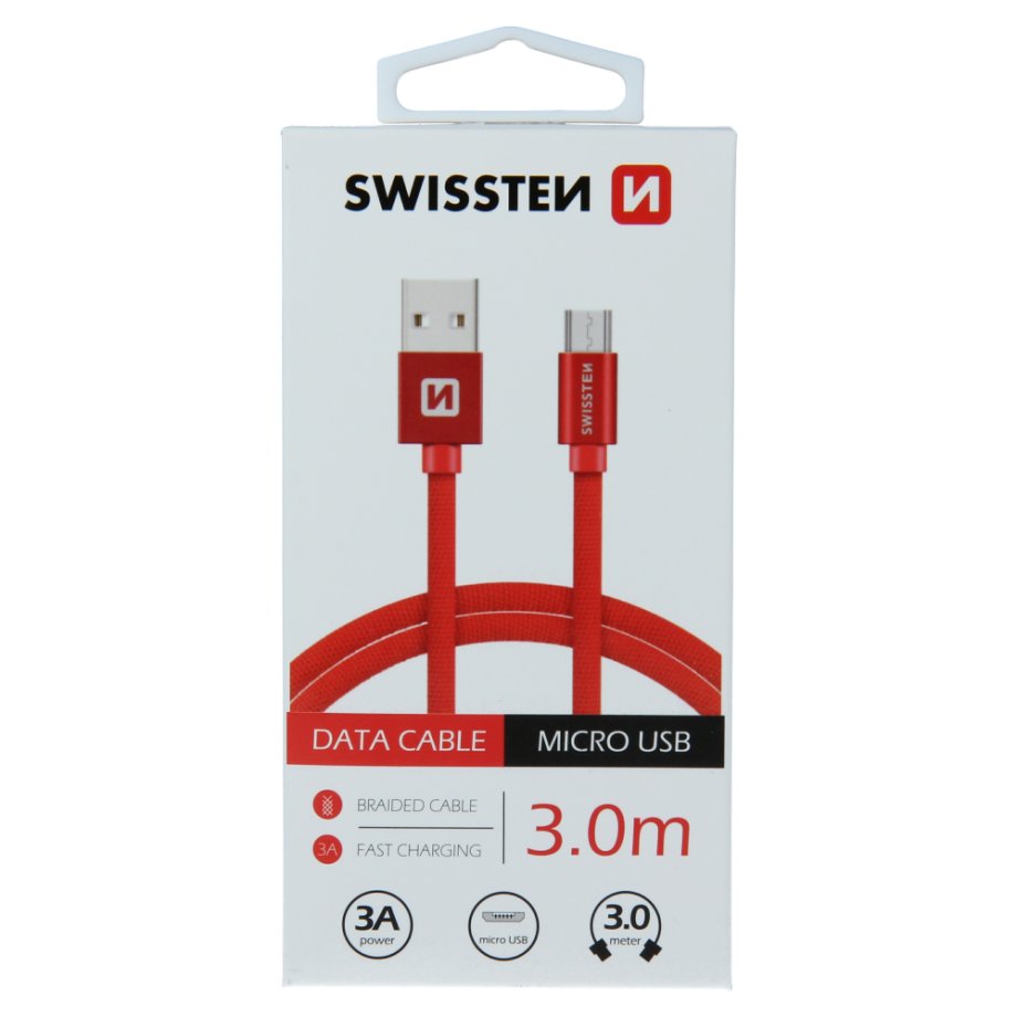 Cablu de date USB la microUSB 3m SWISSTEN
