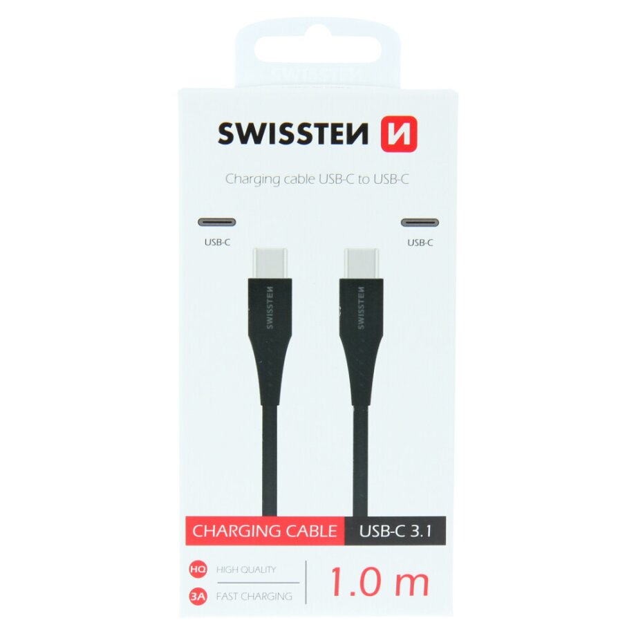 Cablu de date USB Type-C- la USB Type-C 1m SWISSTEN
