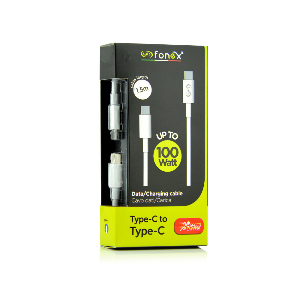 Cablu de date USB Type-C la Type-C 100 w 1.5m FONEX