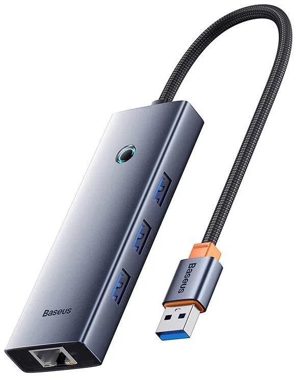 Hub multiport 4 in 1,USB-A 3.0 la USB 3.0,LAN RJ-45;TypeC BASEUS