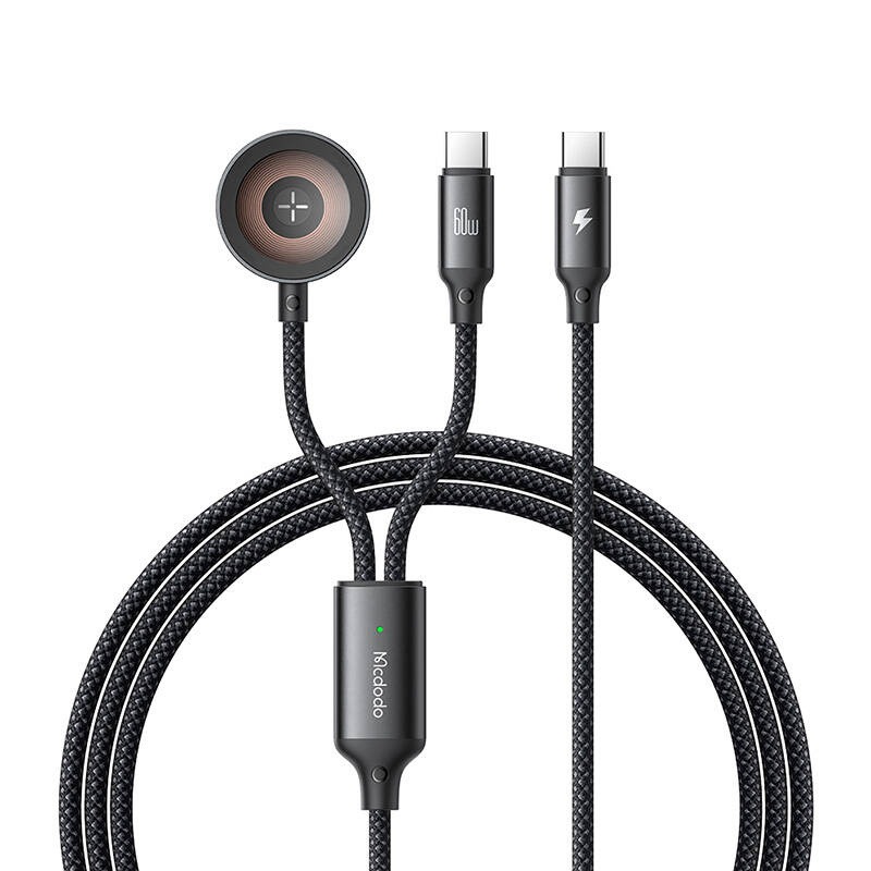 Cablu 2in1 TypeC la TypeC + încărcător Apple Watch, 60W, 1.2m MCDODO