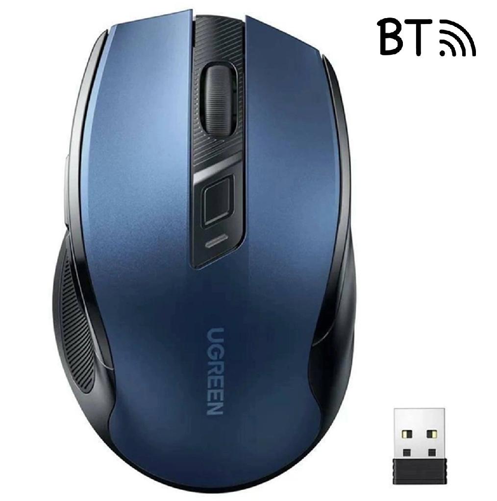Mouse optic, bluetooth sau wireless 2.4GHz,5 butoane, 4000 dpi,albastru UGREEN 