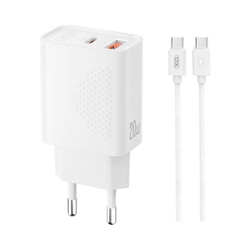 Incarcator reatea cu cablu TypeC, 20W, QC, 1xUSB-A si 1xTypeC XO L161