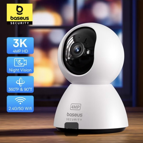 Camera IP de interior, 3K, 4MP 2560 x 1440, unghi 360°, slot SD BASEUS P1 S0TV012132