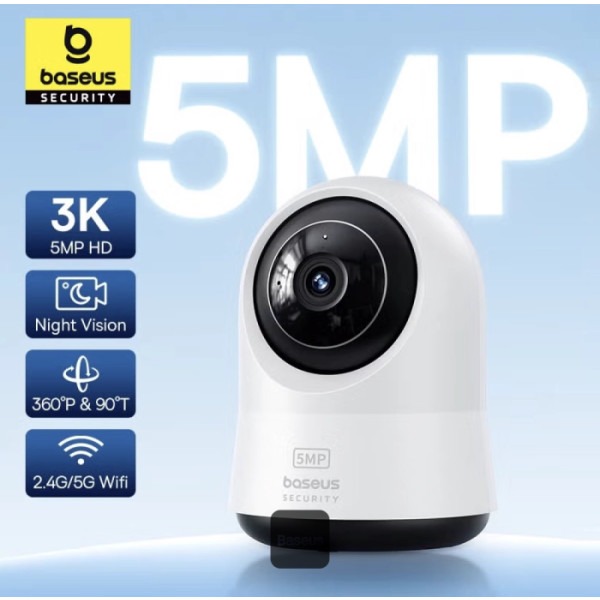 Camera IP de interior, 3K, 5MP 2880x1620, unghi 360°, slot SD BASEUS Security P1 Pro