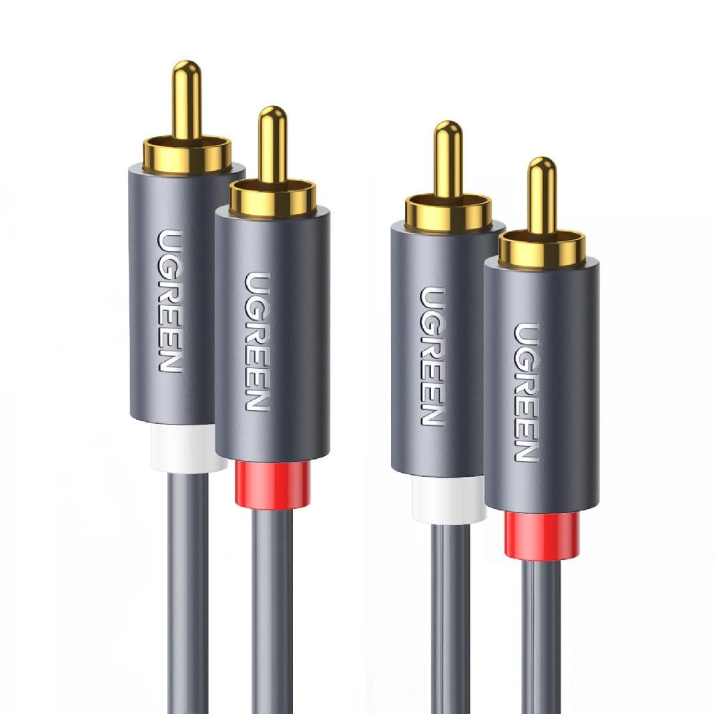 Cablu audio stereo 2xRCA(T) la 2xRCA(T), 3m, conectori auriti, AV104 UGREEN 