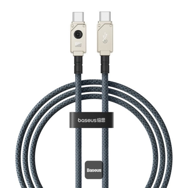 Cablu alimentare si date Type-C la TypeC, 100W,impletit cu aliaj zinc, 2m, Unbreakable Baseus