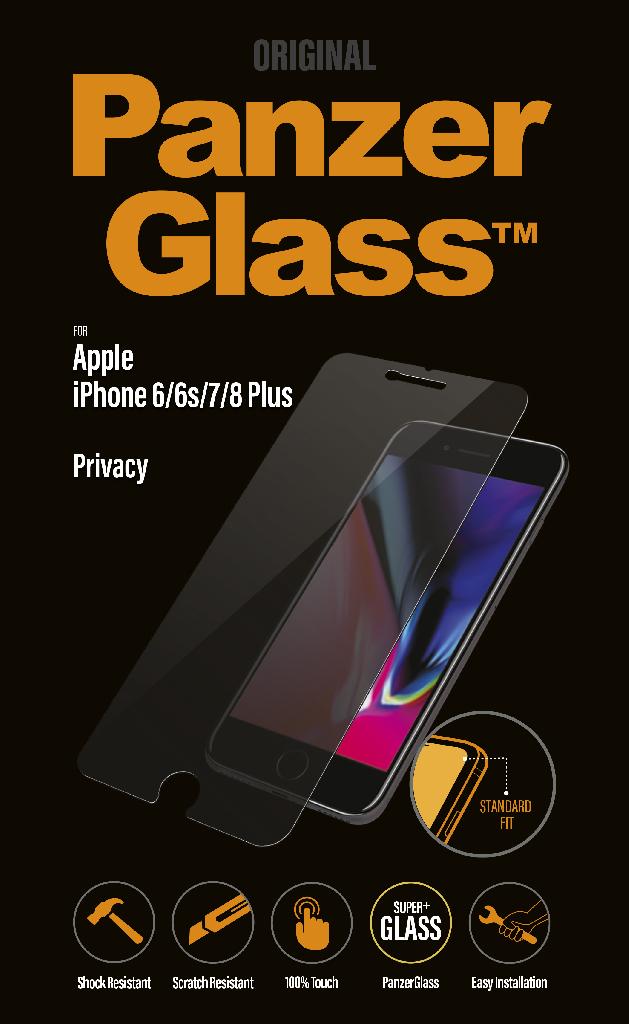Folie sticla antisoc pentru iPhone 6/6s/7/8 Plus , privacy , fata PanzerGlass 