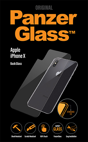 Folie  sticla antisoc pentru iPhone X/XS, transparenta, spate - PanzerGlass  