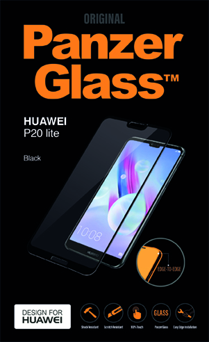 Folie sticla antisoc pentru Huawei P20 Lite, neagra, fata - PanzerGlass 
