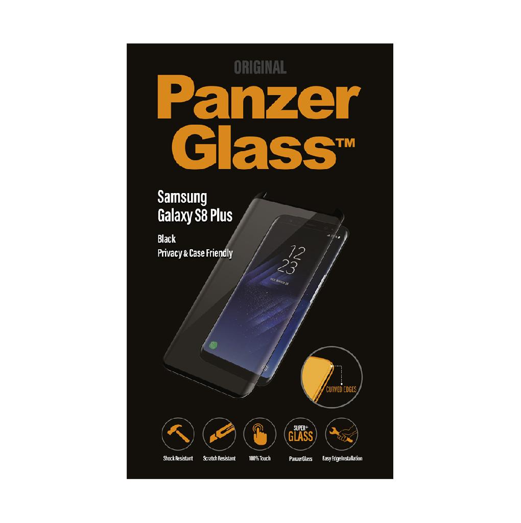 Folie sticla antisoc pentru Samsung S8 Plus, privacy, casefriendly, negru, fata - PanzerGlass