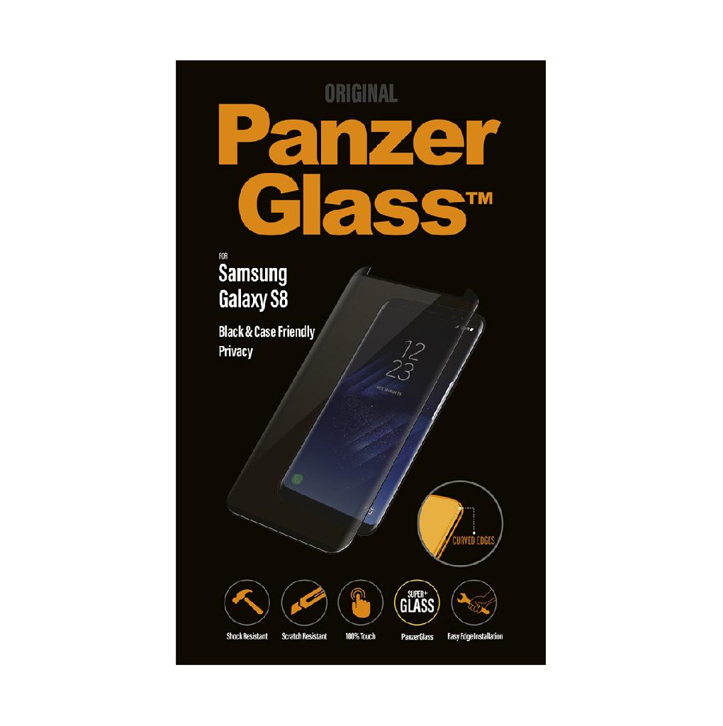 Folie sticla antisoc pentru Samsung S8, privacy, casefriendly, negru, fata - PanzerGlass