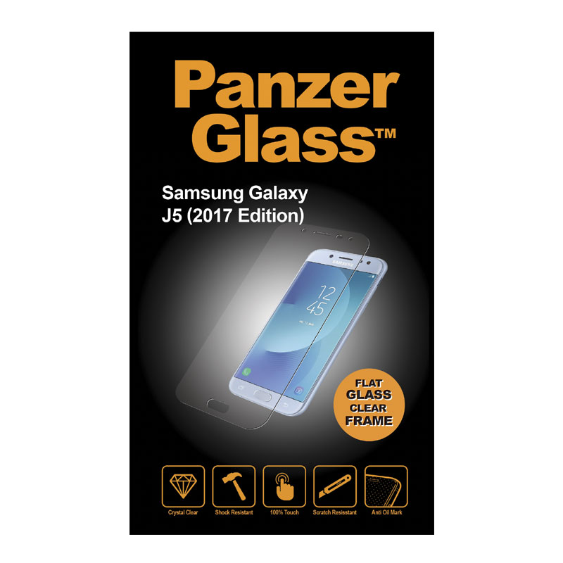 Folie sticla antisoc pentru Samsung Galaxy J5-J5 Pro, transparenta, fata - PanzerGlass