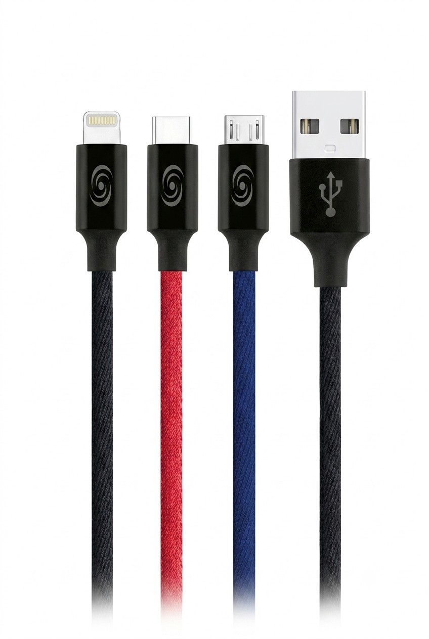 Cablu de incarcare 3in1, USB-A la Micro/Lightning/TypeC FONEX 