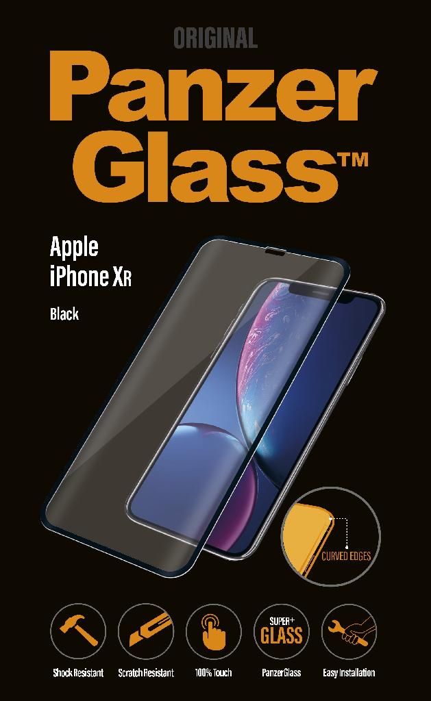 Folie sticla antisoc pentru iPhone XR, negru, fata - PanzerGlass