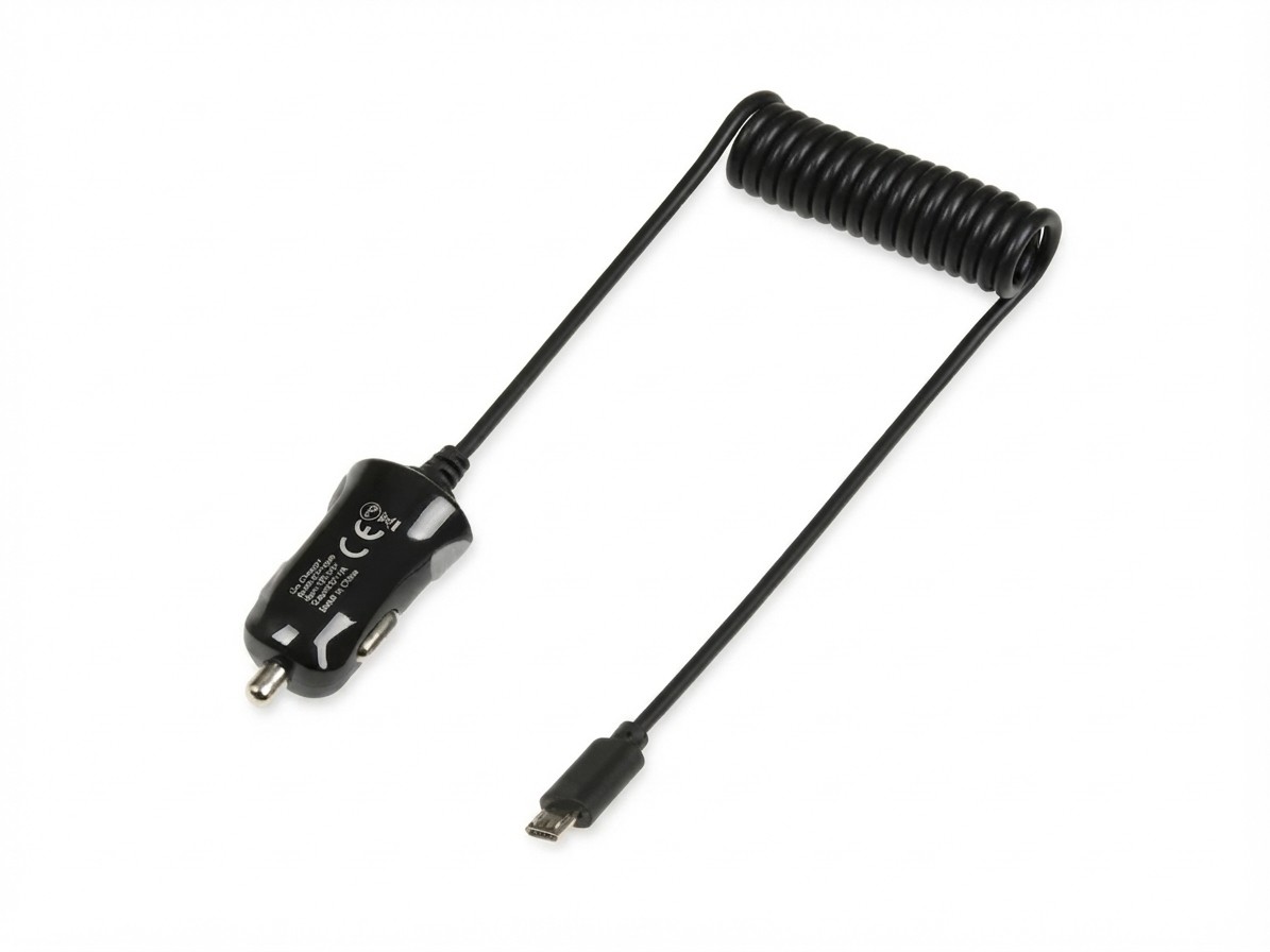 Incarcator auto cu cablu integrat microUSB, 1,2m IBOX ICC14MB